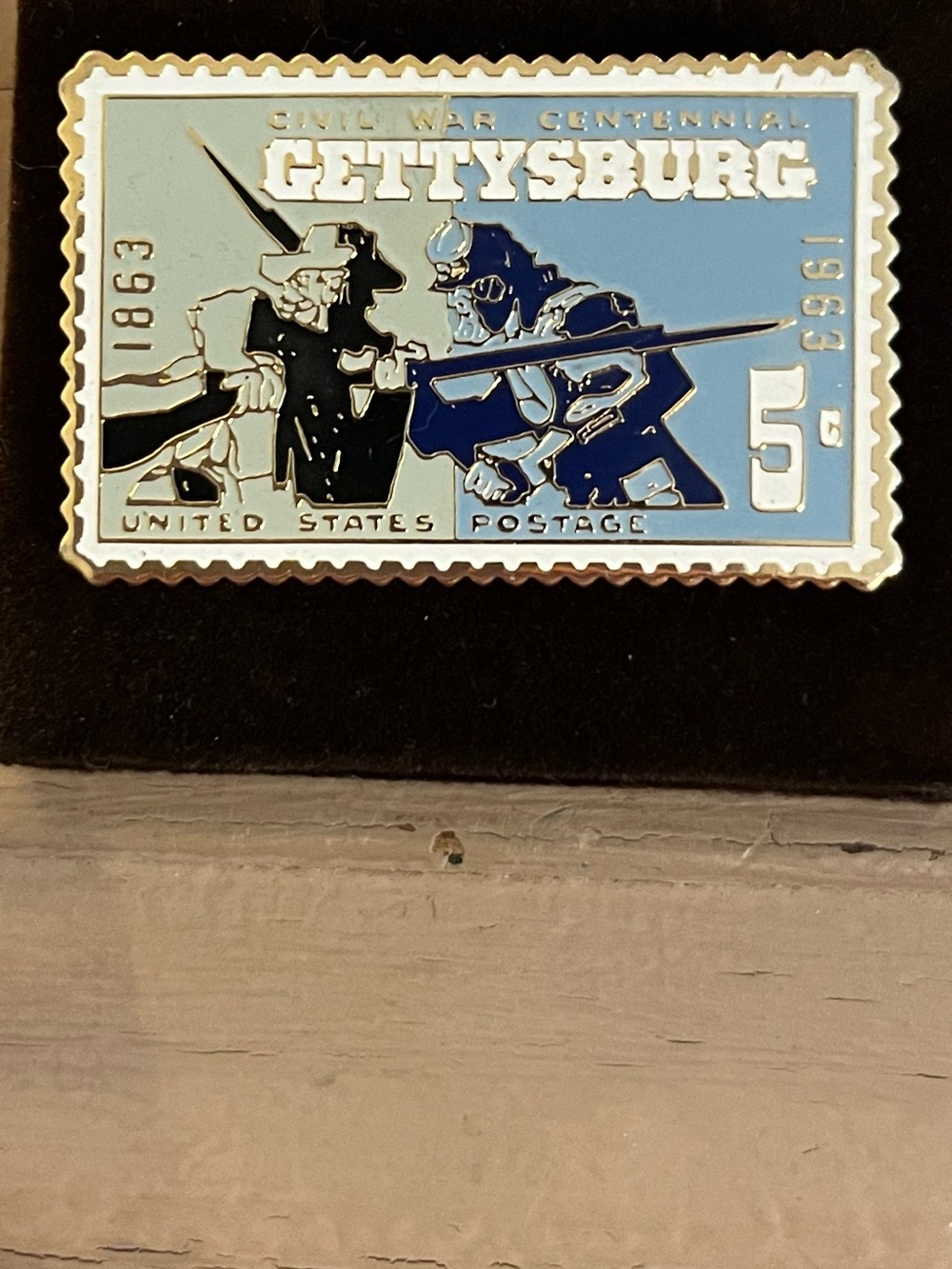 Civil War Centennial Gettysburg Pinback USPS Stamp Design 1863-1963 5¢